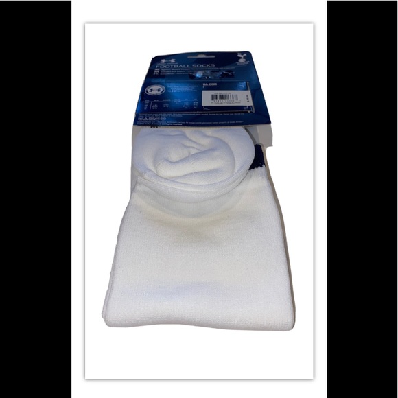 Under Armour UA OTC Spurs Soccer Socks 1 Pair Men 4-8.5 Wmn 7-10.5 White w/ Logo - Picture 13 of 13